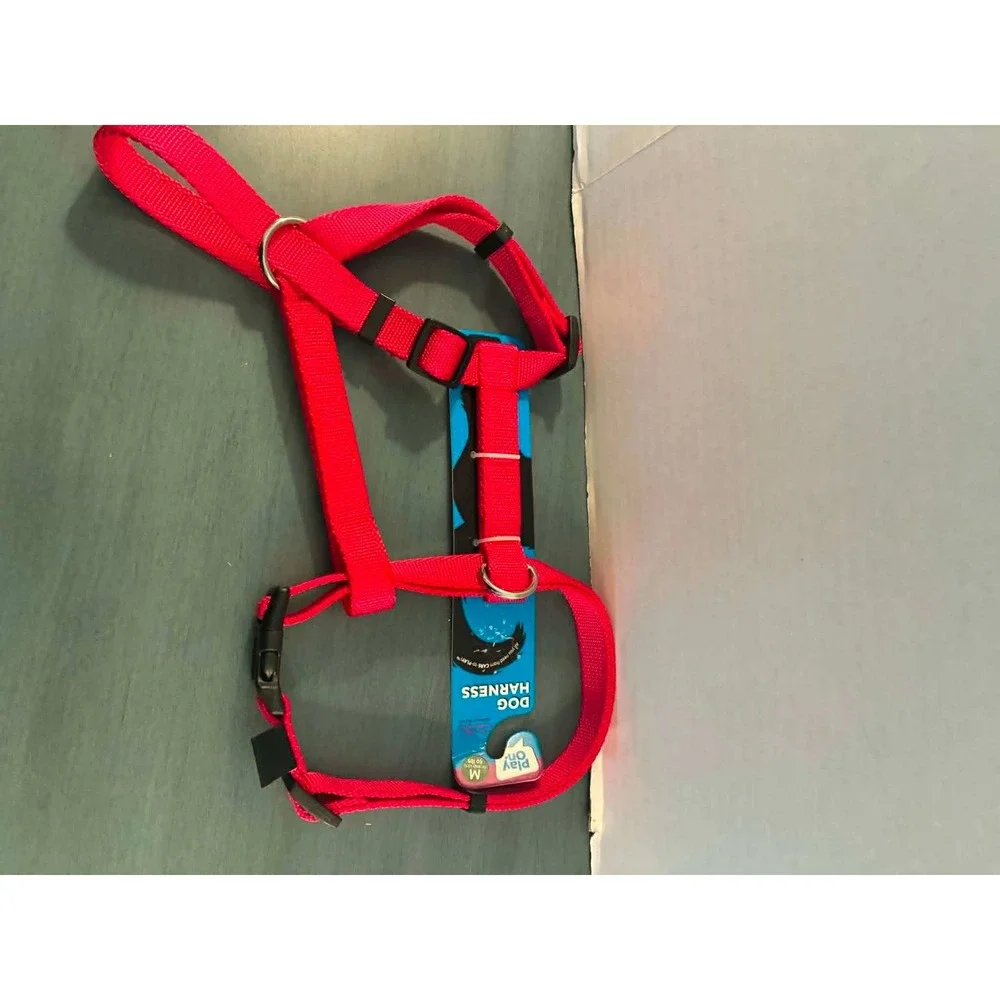 Play On Dog Harness Medium Pink New Adjustable Nylon Step-In Pet Vest 20-50 lbs